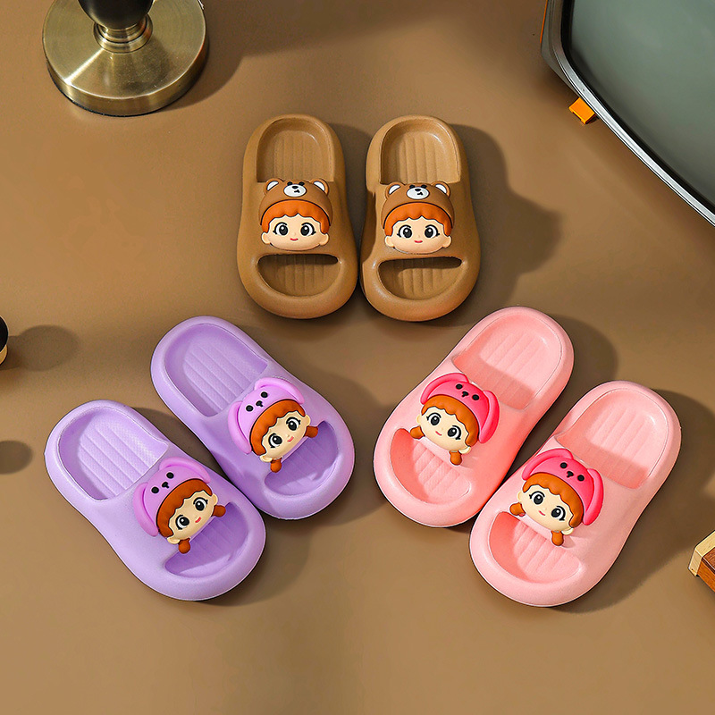 Niños zapatillas EVA para niños verano bebé antideslizante niñas suela suave duradera interior lindas zapatillas hermano mayor