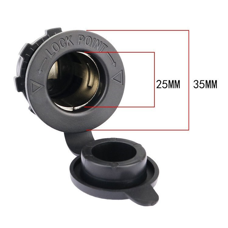 Motorcycle Car Double-Hole Cigarette Lighter Socket with Car Waterproof USB Mobile Phone Cigarette Lighter 12-24V Universal Type