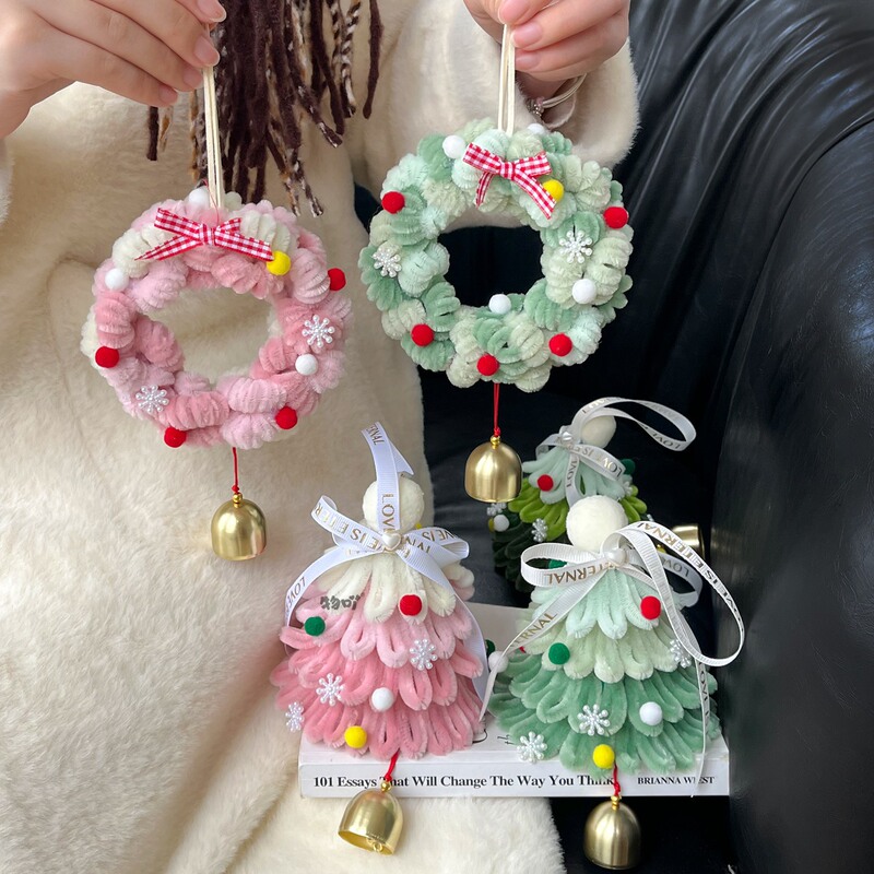Christmas Wreath Twist Stick Christmas Tree Car Pendant Handmade DIY Material Christmas Gift Decoration Best Friend
