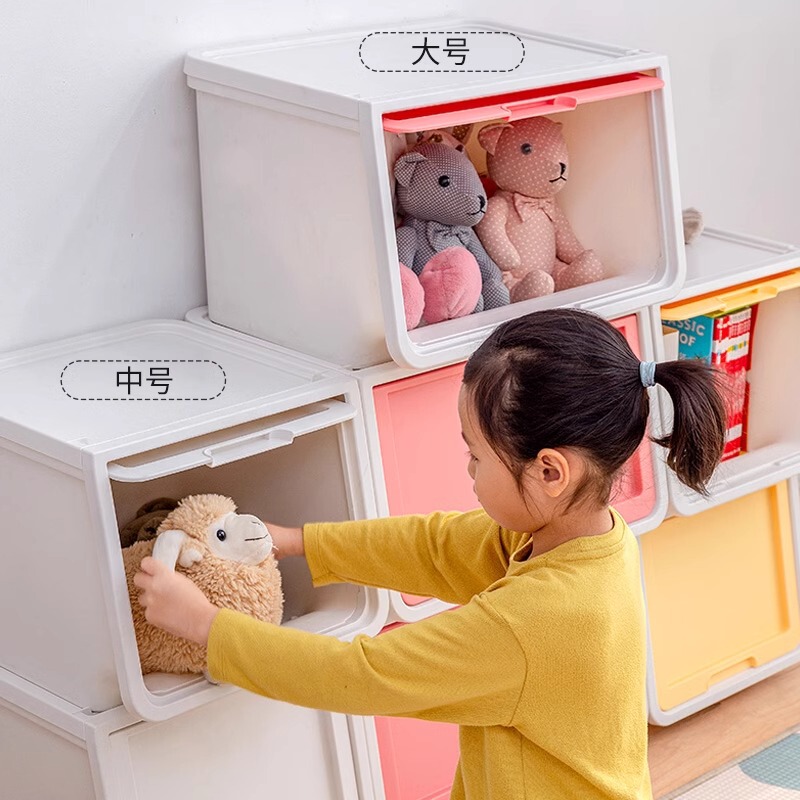 アリス家庭用前開き蓋収納ボックス子供用玩具衣類整理ボックス側開き収納ボックスアリス|undefined