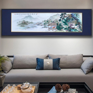 Jingdezhen Famous Artists' Works Hand-Painted Grass Pavilion Scenery Landscape Painting Porcelain Board Painting Decorative Mural Chinese Office