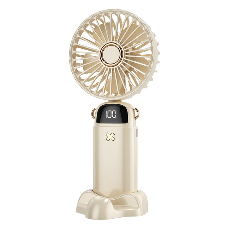 2025 новый цифровой дисплей ручной электрический вентилятор USB портативный складной вентилятор настольный стол студент ароматерапия маленький вентилятор