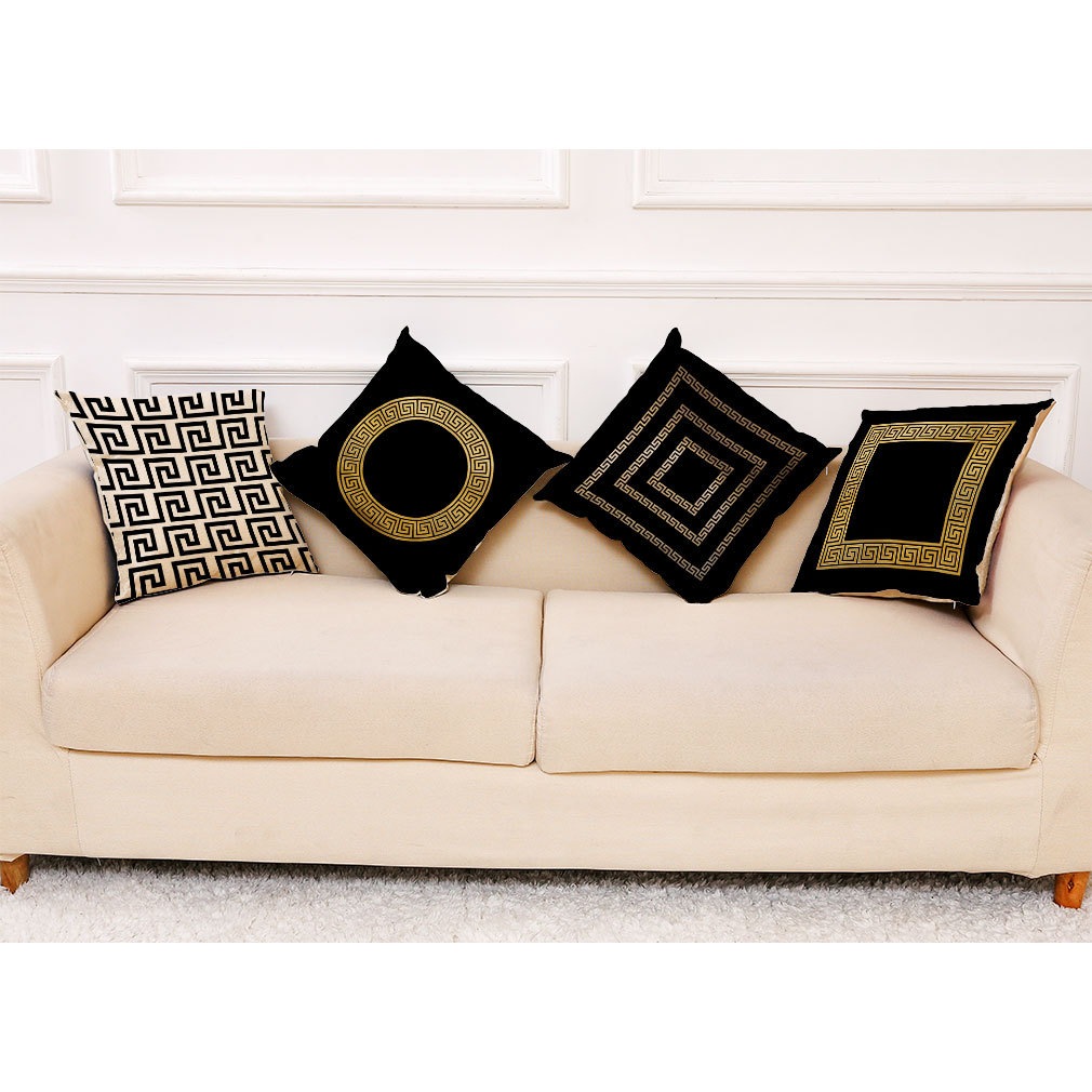 亚马逊eBay新款艺术装饰几何棉麻抱枕套 汽车抱枕 办公室午睡抱枕