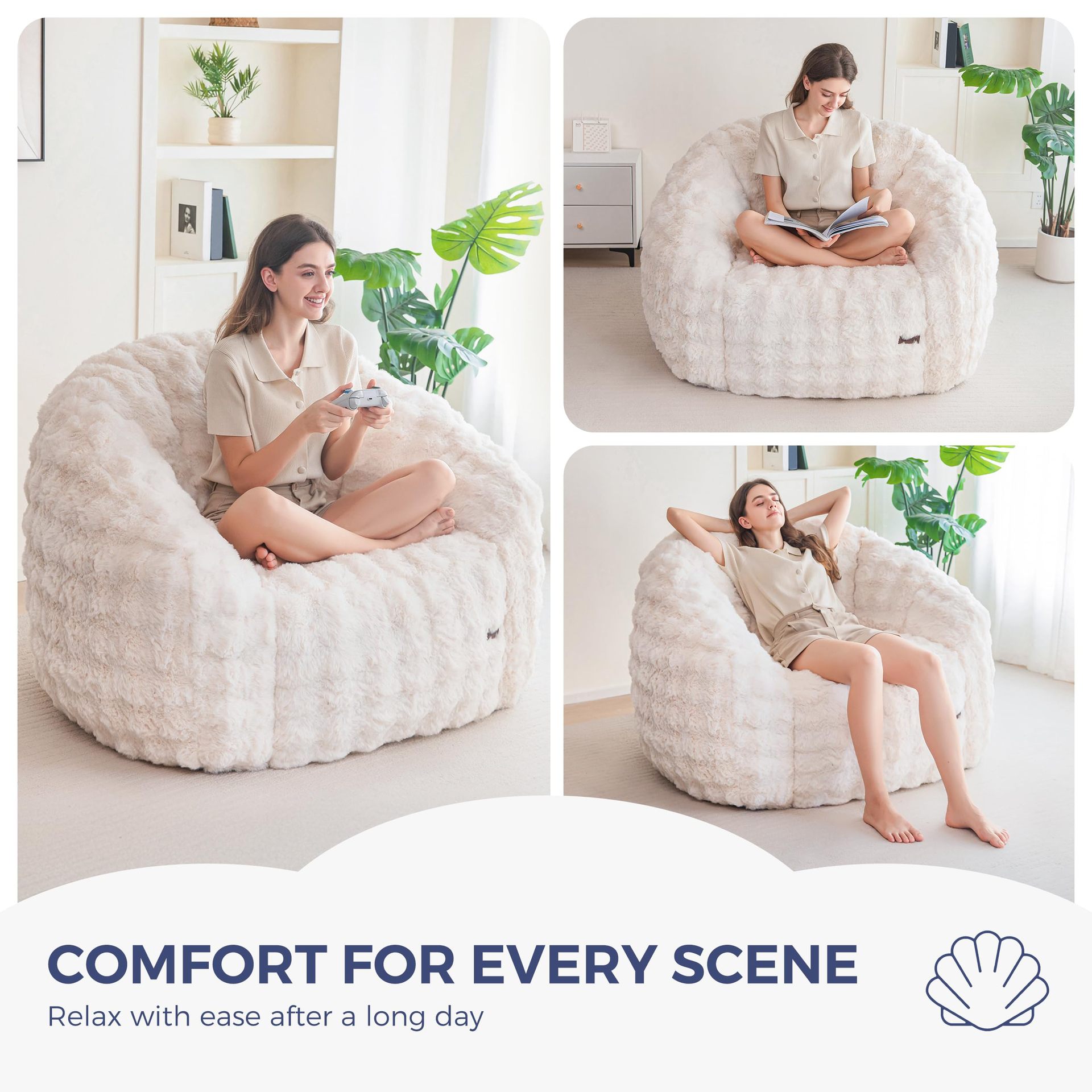 Conchas transfronterizas grandes bolsas de soja sofá vacío esponja compresión sofá perezoso balcón silla de sala de estar