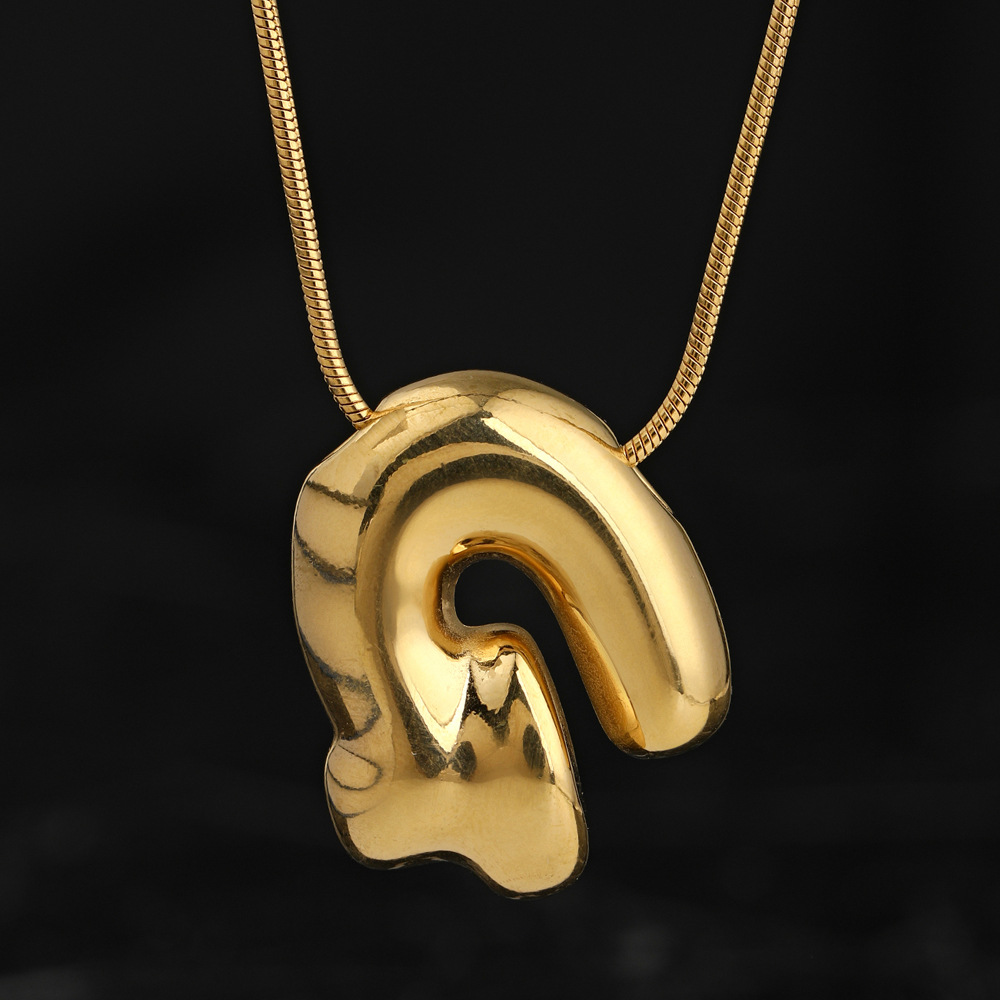 Colgante único venta cruzada de burbujas de fundición 26 collares de letras inglesas accesorios colgante DIY joyas de acero inoxidable