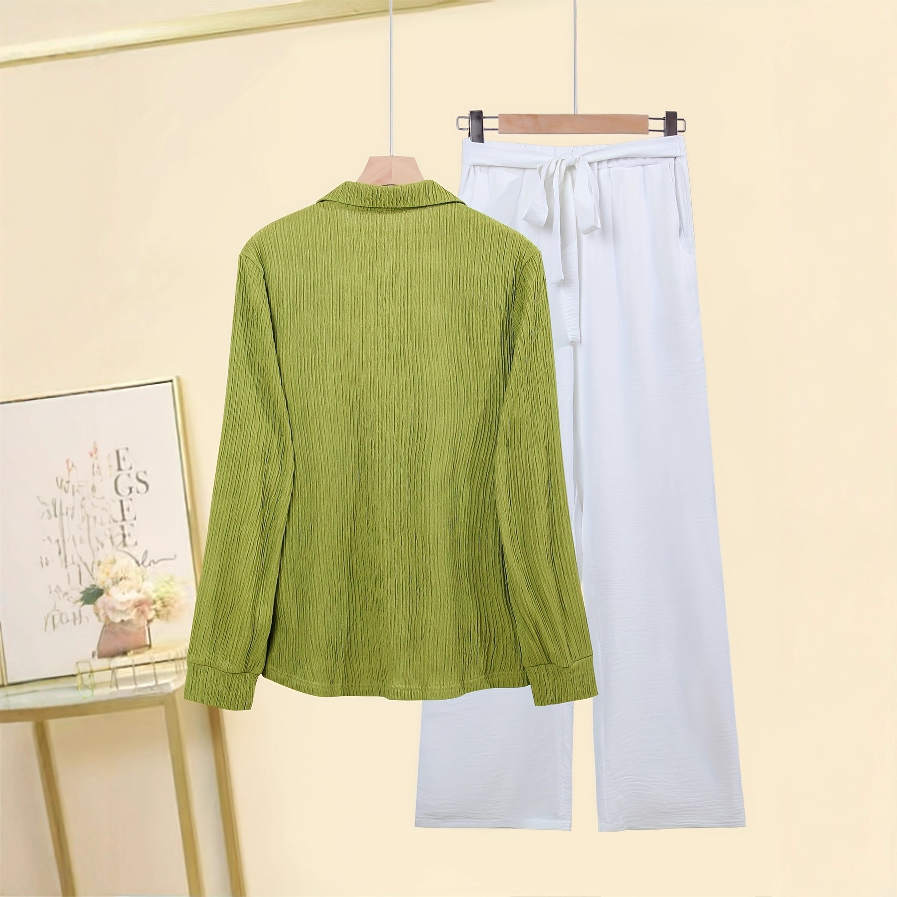 3-Piece Spring Summer Casual Set, Relaxed Cardigan, Sleeveless Top & High-Waisted Wide-Leg Pants, Comfortable Outfit For Women_ecoleips.com