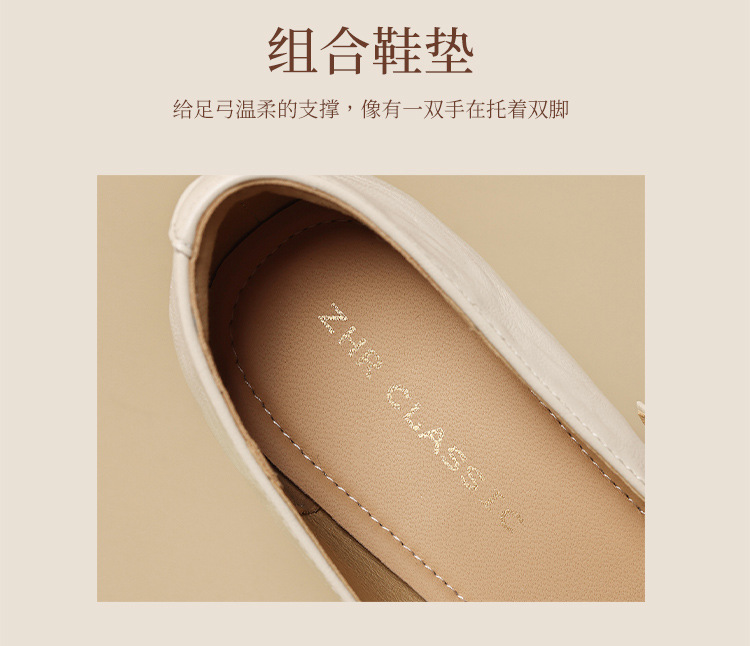 Giày đơn nữ mũi nhọn cổ điển phong cách Hepburn, gót vuông ổn định — JF390 màu đen chi tiết 9