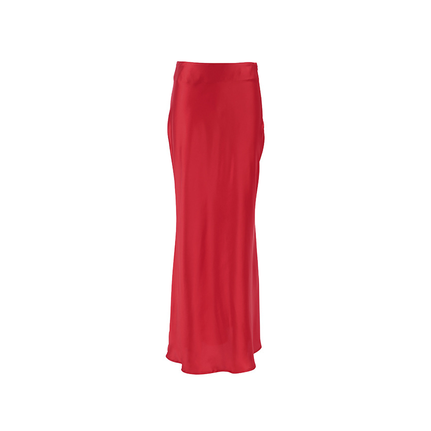 Dameskleding Herfst Nieuwjaar Rode Satijnen Fishtail Rok Dames High-end Banket Lange Rok Groothandel_voghion.com