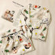Autumn New Pajamas Crayon Shin New Men and Women Cartoon Cute Double Long Outer Wearing Home Clothes suit Long Sleeve