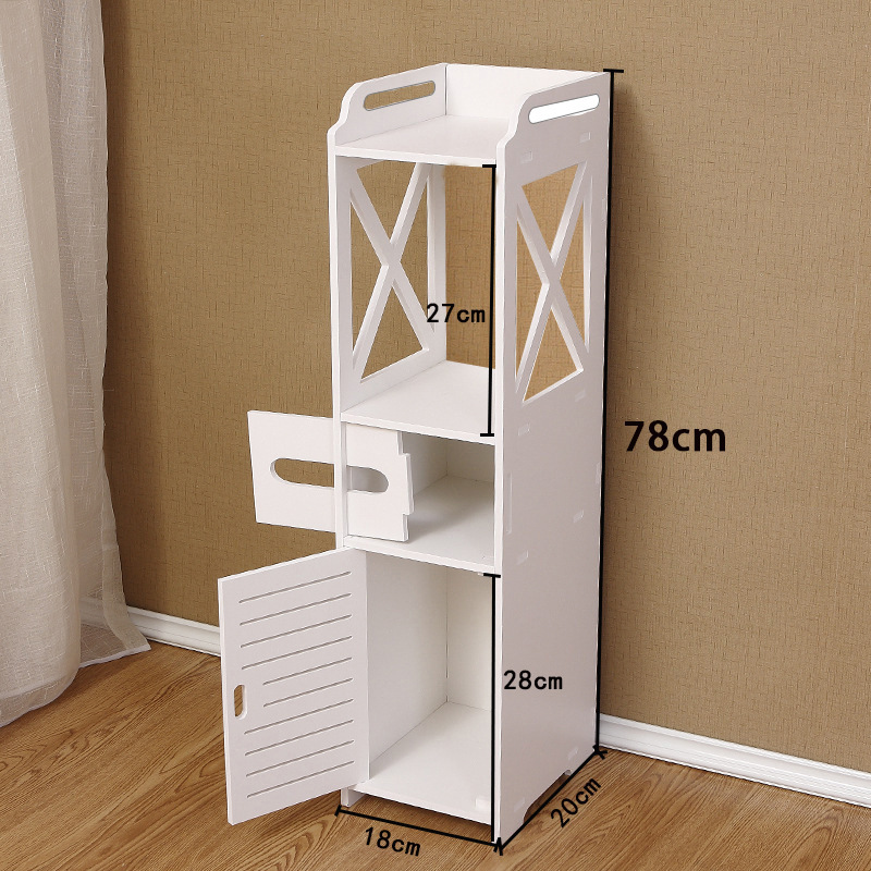Estante de ranura de baño, inodoro estrecho, gabinete de almacenamiento de piso multifuncional, gabinete de almacenamiento multicapa de gran capacidad para inodoro