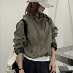 高级感时尚连帽棒球服外套女2025秋季新款韩版宽松长袖短款上衣潮