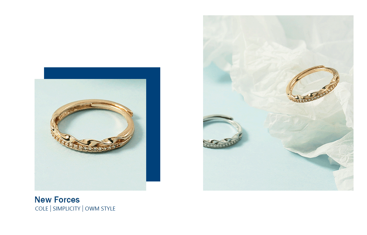 Bague alimentaire à bouche ouverte au design minimaliste en diamant à motif torsadé version coréenne avec personnalité à la mode, polyvalente_voghion.com