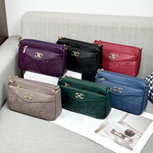 新款包包广州pu女士包挎包女小包妈妈包单肩大容量红色格纹包潮流