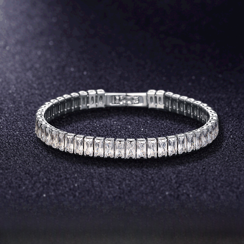 Rectangular bracelet with zircon
