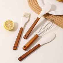现货迷你木柄刮刀烘焙工具四件套 打蛋器刷子DIY家用烘焙套装