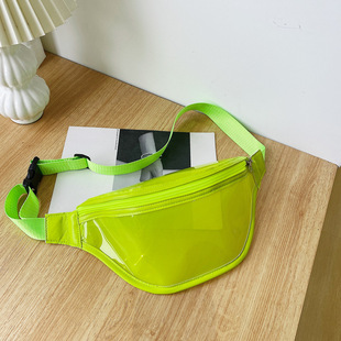 Transparent Chest Bag Women's 2023 Summer New Fashion Women's Crossbody Waist Bag Trendy pvc Solid Color Beach Jelly Bag