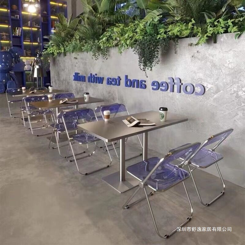 不锈钢桌子小吃店工业风奶茶食堂饭店桌椅咖啡厅餐桌餐饮店极简|undefined