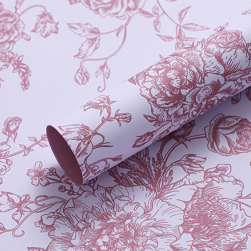 Flower Art Paper Tiziano Red 10 hojas (papel kraft) 38*50cm;10 hojas/paquete