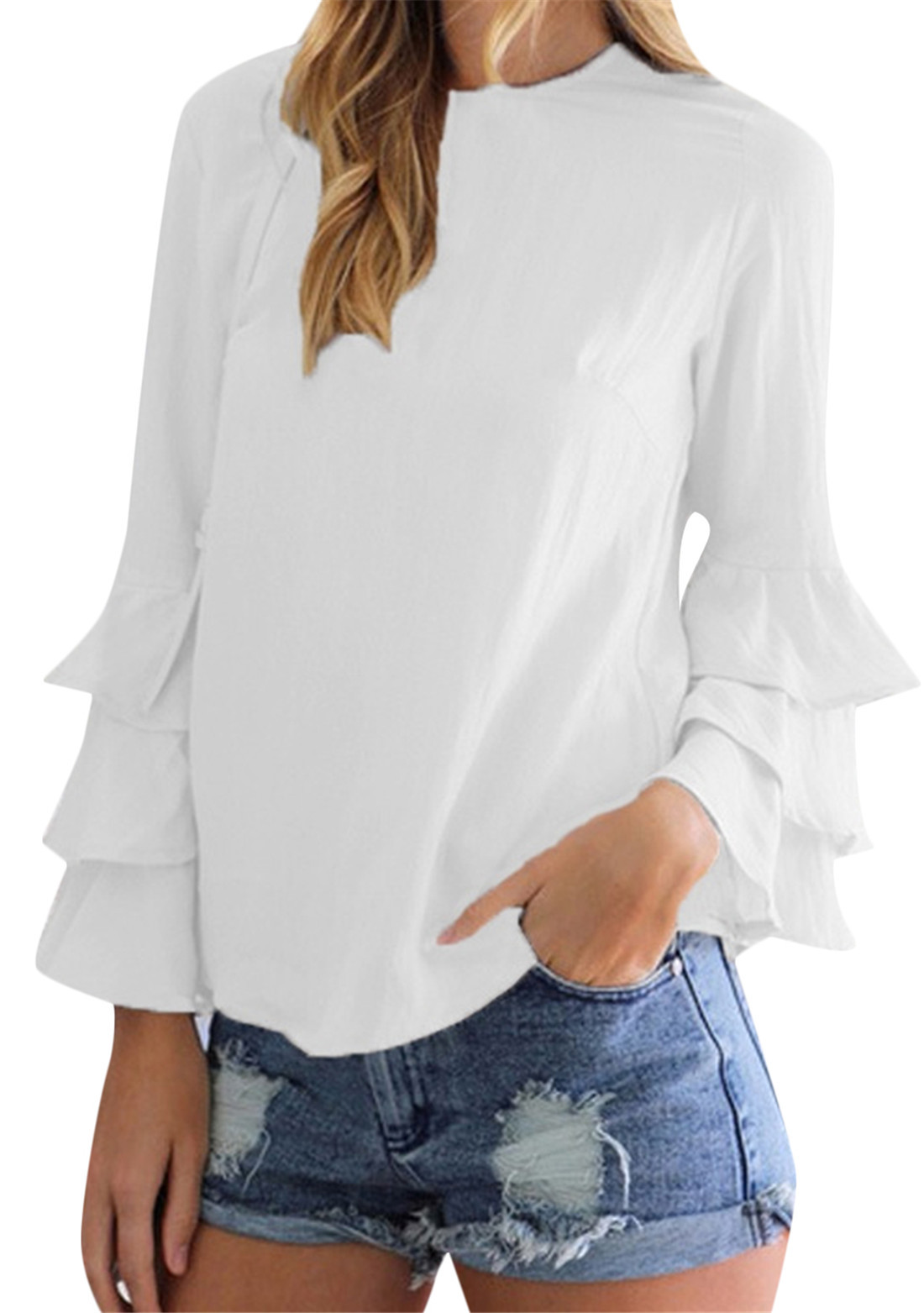 Women's Blouse Long Sleeve Blouses Casual Solid Color display picture 1