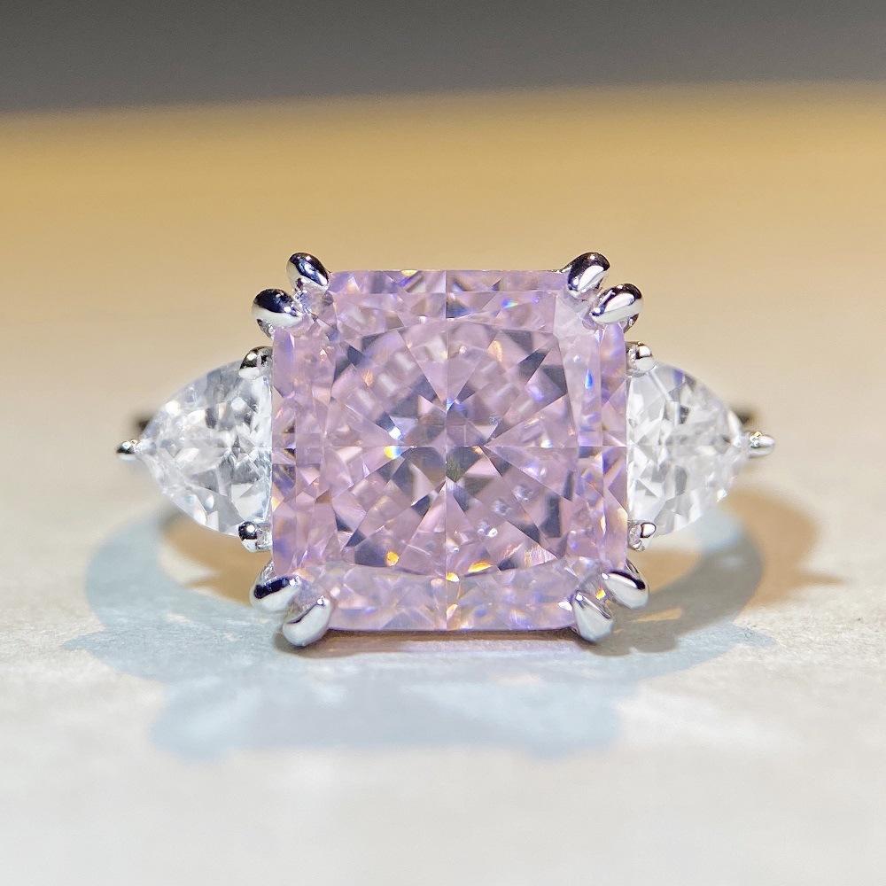 Fashion Geometric Sterling Silver Inlay Zircon Rings 1 Piece