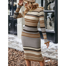 N 84905 Stripe hip sweater dress ���ư���ë������ȹ�羳