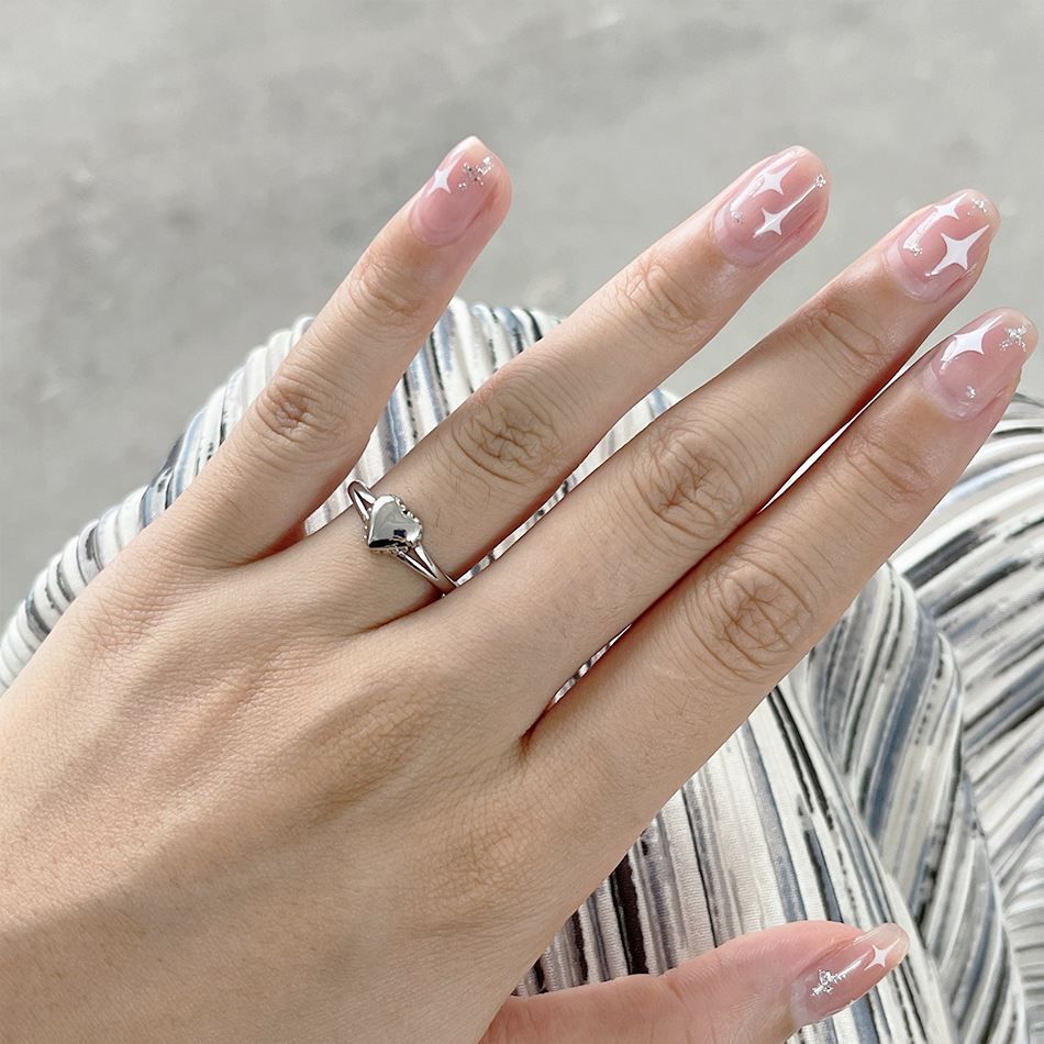 Sweet Heart Shape Copper Open Ring