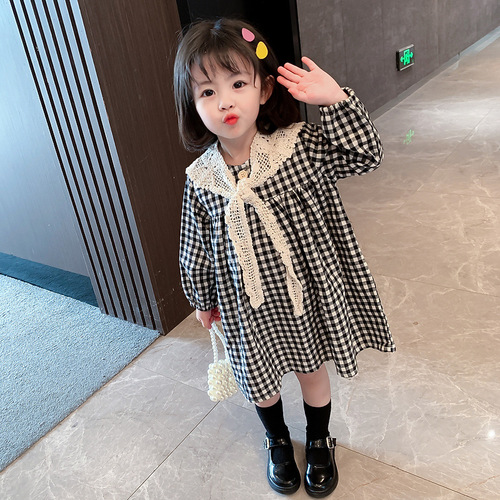 Girls Dress Spring and Autumn 2022 New Internet Celebrity Baby Girl Fashionable Little Child Princess Spring Dress Autumn Dress