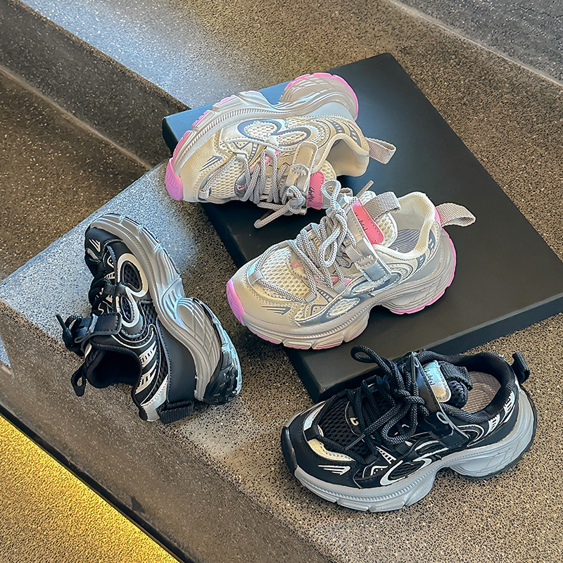 2024 início do outono malha respirável masculino bebê esportes sola macia antiderrapante velcro meninas casual único sapatos_voghion.com