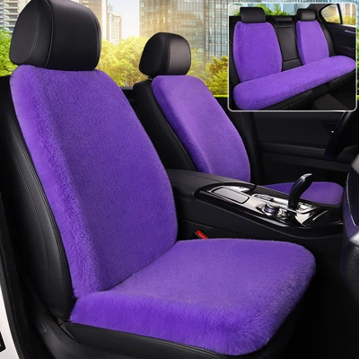 Rabbit Fur Warm Car Seat – Seat cushion, seat cover - violet-upgraded-thickened-seven-piece-set-five-seats