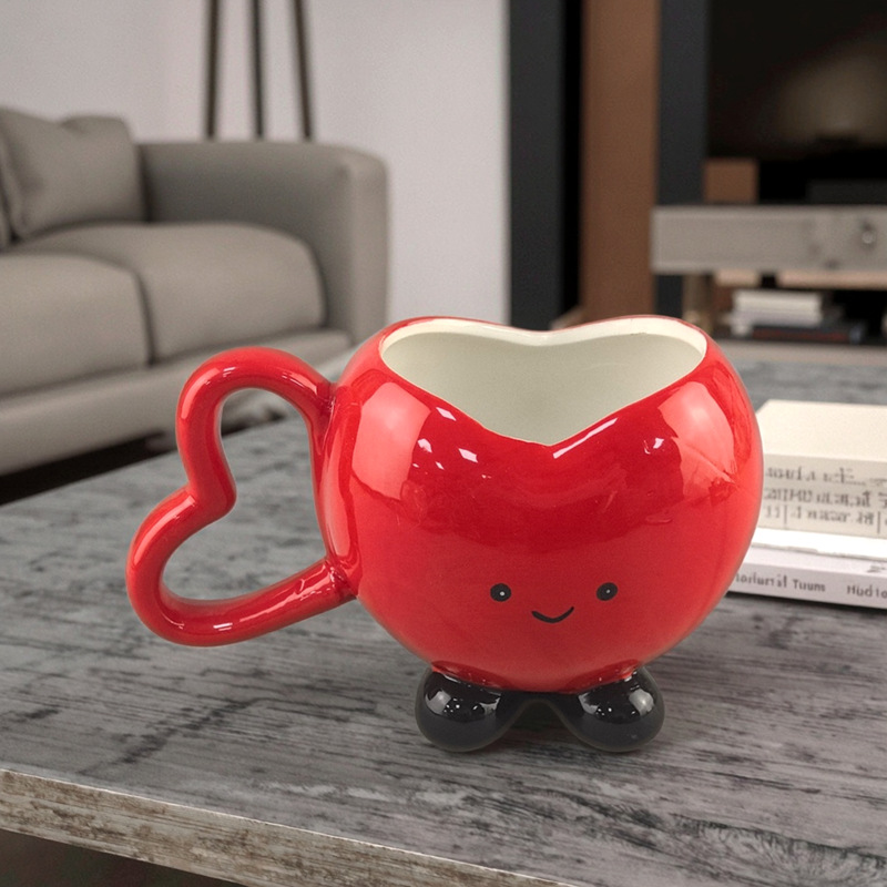 Creativo nuevo amor de cerámica hermosa taza de cerámica estereoscópica regalos de graduación
