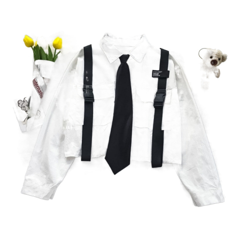 가을 2024 세트 여학생 느슨한 긴 소매 셔츠 높은 허리 스트레이트 토 바지 투피스 세트의 한국어 버전