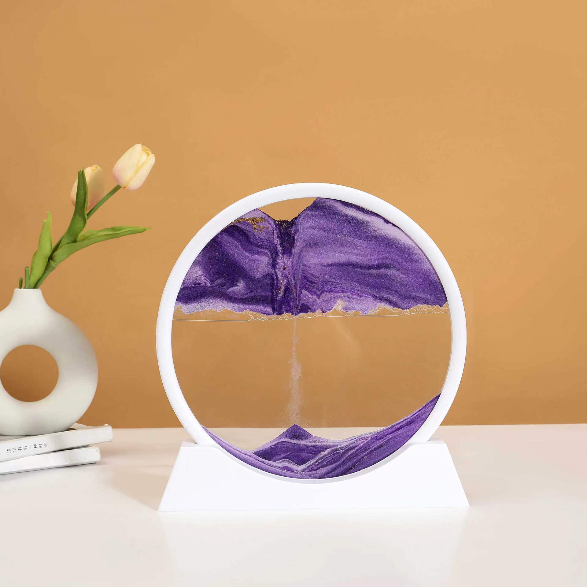 7inch white frame purple sand [diameter 18cm ]—diy material package