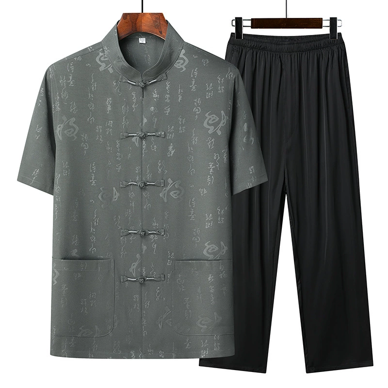 Папа одеваются 2024 Новый китайский домашний костюм в китайском стиле летом