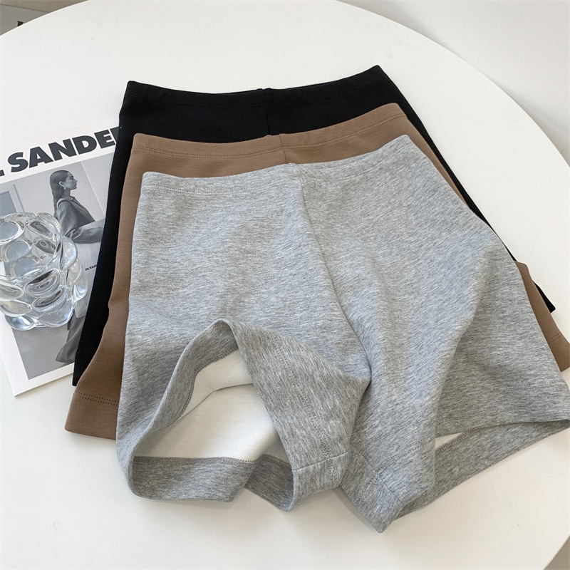High-Waisted Elastic Shorts for Women's Summer Outer Wear, Solid Color Slimming Sports Bottoming Yoga Hot Pants for Women