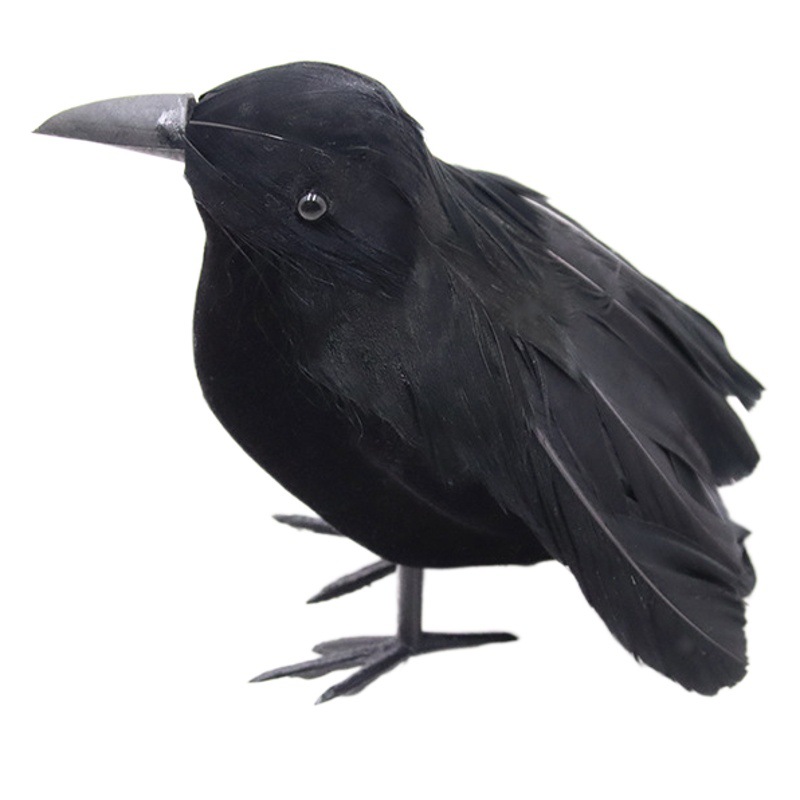 Simulation Black Crow Feather Crow Halloween Decoration Decoration Crow Garden Props Decoration