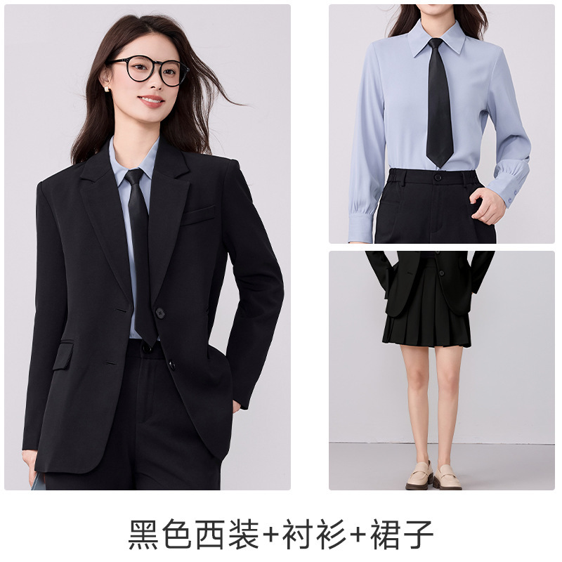 2025秋冬新款灰色西装外套女职业装大学生面试正装高级感西服套装|undefined