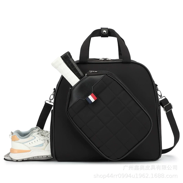 Black plaid pickle ball bag (independent shoe storage model)