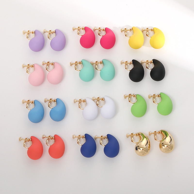 Stoving Varnish Design 1 Pair Simple Style Water Droplets Stoving Varnish Arylic Ear Cuffs