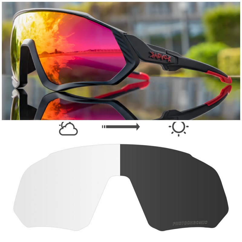 Gafas Fotocromáticas de Ciclismo Set de 2 Lentes TR90 Fotocromático, Protección UV para Ciclismo