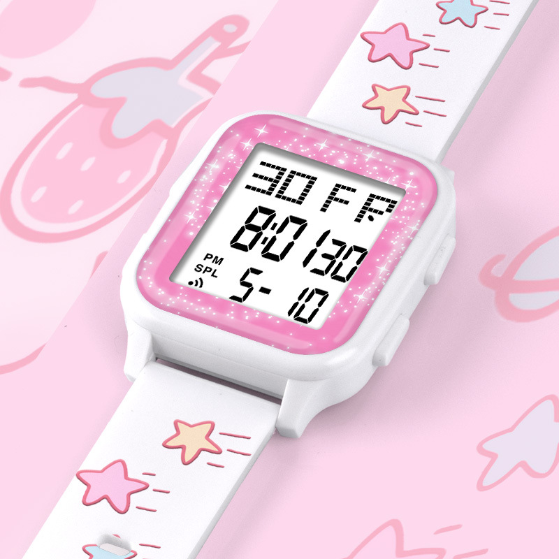 Reloj electrónico cuadrado de alarma luminosa multifunción Popular en línea popular estudiante de dibujos animados lindo reloj electrónico de sincronización