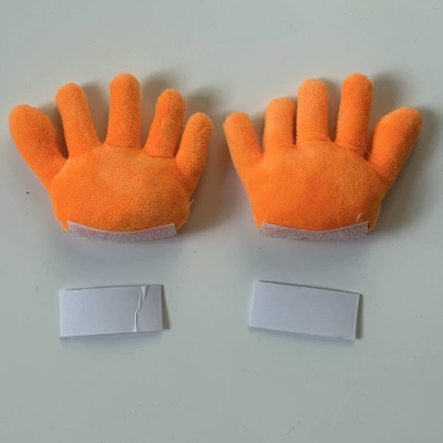 Personalized Gesture Dolls for Internet Celebrities, Motorcycle Full-face Helmet Decorative Dolls, Cute "Bieye" and "Bixinxin" Designs, Wholesale Electric Vehicle Helmets (Motosiklet dəbilqələri) - small-orange-1-pair-palms