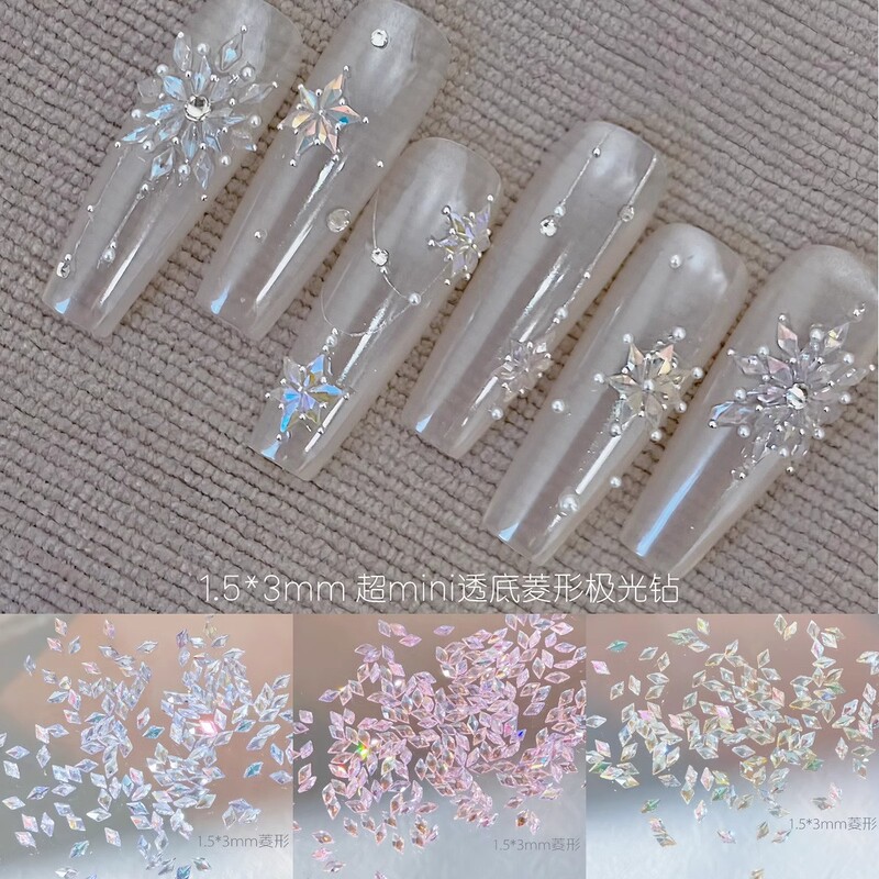 Mini Diamond Flat Bottom Diamond Nail Art Jewelry Christmas Snowflake Diamond Coating Magic Color White Moonlight Powder Nail Zircon Mini Diamond Flat Bottom Diamond Nail Art Jewelry Christmas Snowflake Diamond Coating Magic Color White Moonlight Powder Nail Zircon