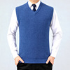 2021 Autumn and winter new pattern Men's Cashmere vest middle age man V-neck dad keep warm Outside the ride wool Vest