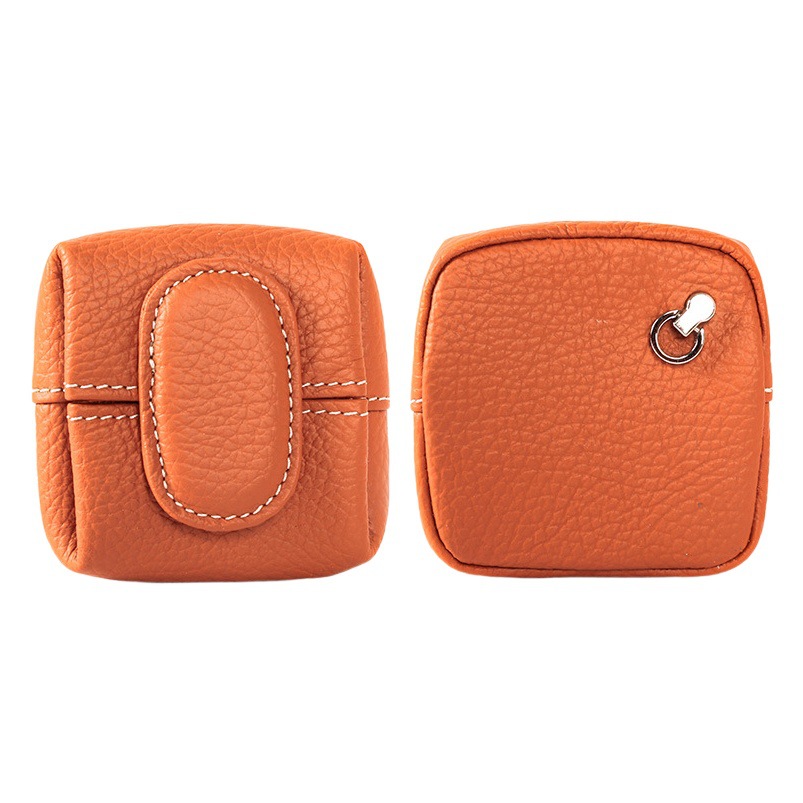 Monedero de cuero genuino primera capa de piel de vaca mini billetera de almacenamiento clave transfronteriza pequeña billetera de piel de vaca de las mujeres