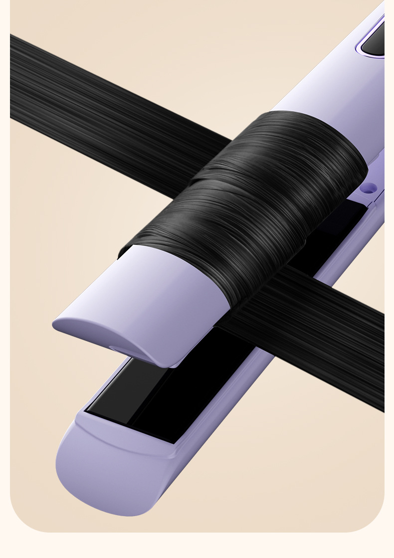 Cross-border straightening iron with multi-level temperature control, anti-scald flat plate, high-power intelligent digital display, 2-in-1 straightening and curling