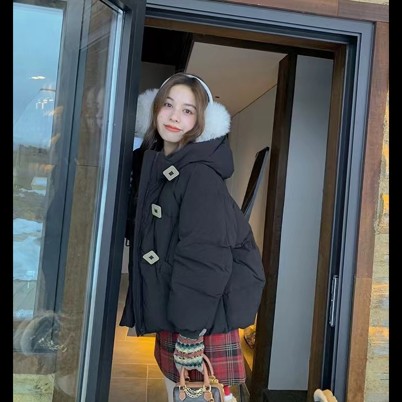 [좋은 품질] 새로운면 패딩 여성의 짧은 유행 다재다능한면 패딩 재킷 겨울 여성면 패딩 재킷 코트 토끼 모피