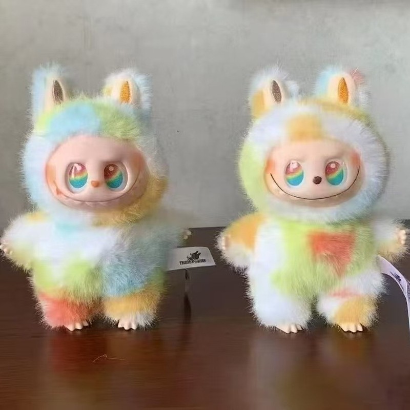 高品质拉布布五代多彩炫彩前方高能搪胶脸盲盒马卡龙毛绒公仔挂件|undefined