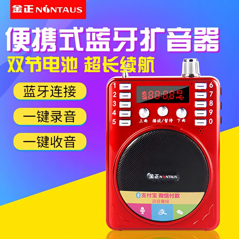 Jinzheng K207 Портативная карта Bluetooth-динамик усилитель маленькая пчела открытый гид учителя высокая мощность записи