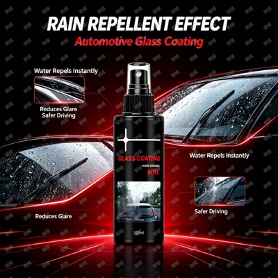 Glass agent spray for car windows, waterproof