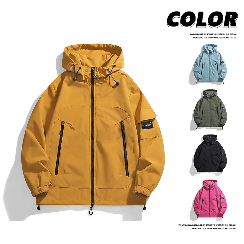 789 春と秋の新作ジャケット、男性と女性用、カップル向けのパーソナライズされた多用途のファッショナブルなジャケット、ルーズフード付き|undefined